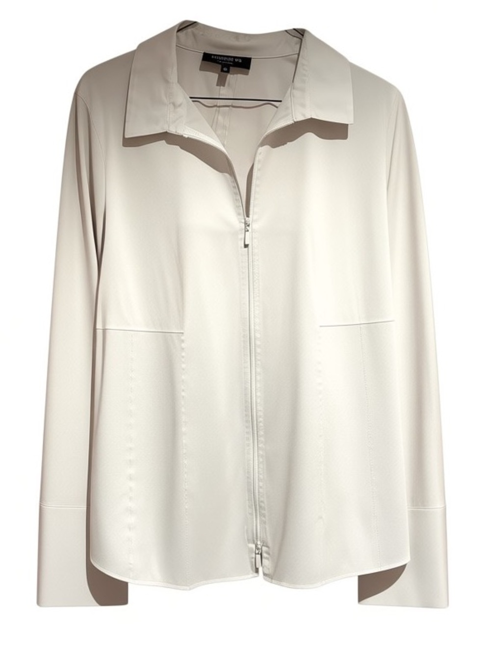 Lafayette crisp white zippered top